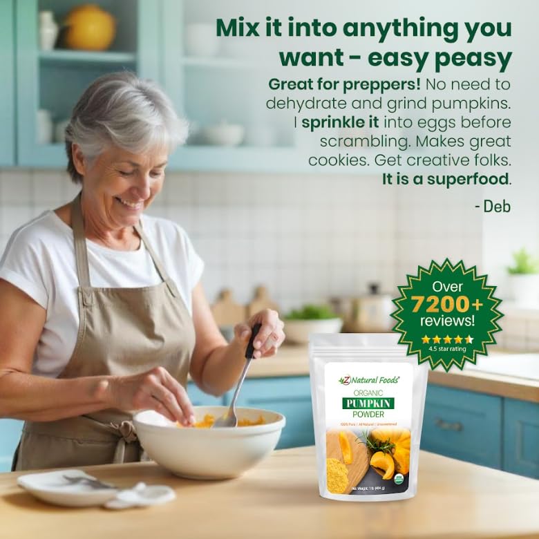 Z Natural Foods pumpkin powder ingredients label notes non-GMO and vegan