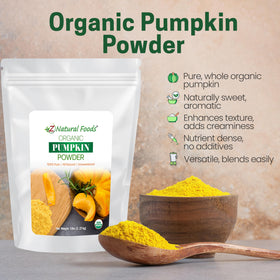 Z Natural Foods Pumpkin Powder latte close-up with aroma and smooth texture