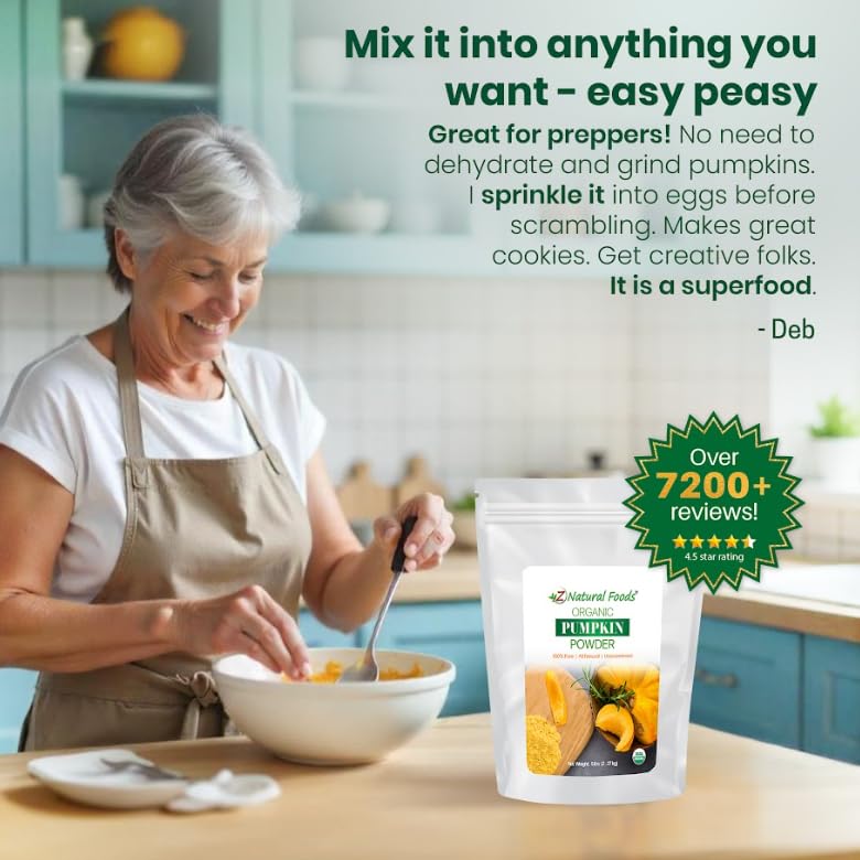 Z Natural Foods Pumpkin Powder purity label supports gluten-free and kosher quality