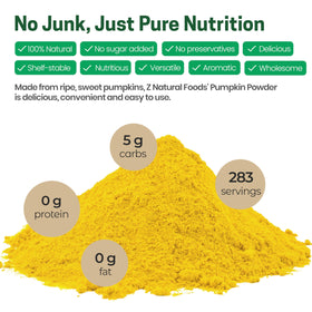Z Natural Foods Pumpkin Powder smoothie glass shows vibrant color and nourishment
