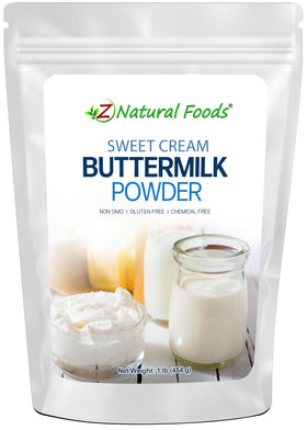 Z Natural Foods Sweet Cream Buttermilk Powder bottle showing rich flavor for baking