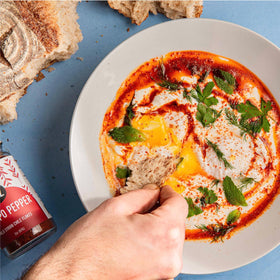 Z&Z Aleppo pepper flakes packaging highlights Halaby origin and purity