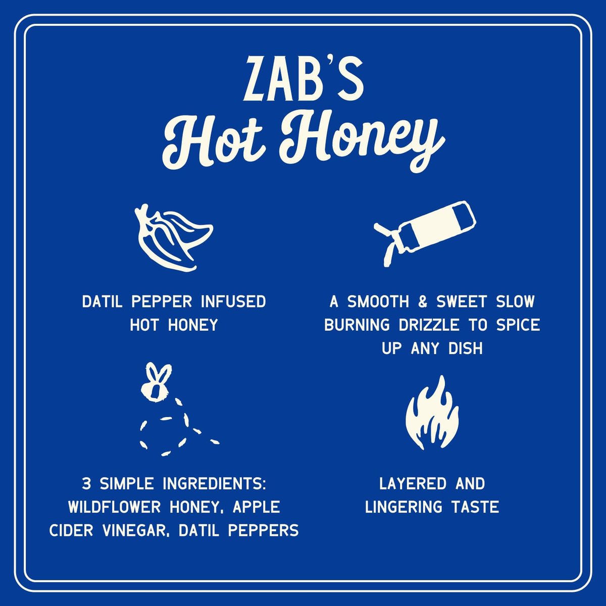 Zab's Hot Honey on a chef's table signals elevated, lingering flavor.