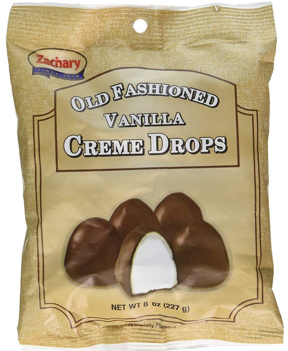 Zachary Old Fashioned Vanilla Creme Drops packaging, ideal for gifting and sharing.