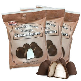 Zachary Vanilla Creme Drops with vanilla centers and chocolate coating, ideal as a nostalgic gift.