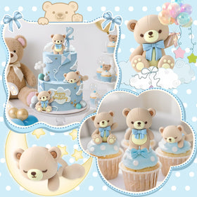 Zafena blue 4cm balls add bold cake accents.