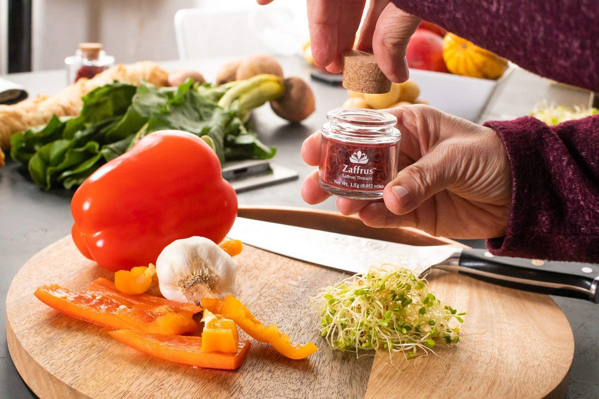 Zaffrus luxury packaging keeps saffron fresh and protected from moisture.