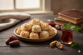 Zaitoune Maamoul Date Cookies gift tin packaging, elegant and ready for gifting.