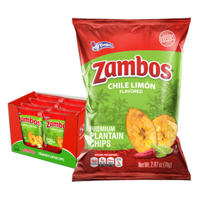 Zambos Chile Limón front bag highlighting bold chili lime flavor for on-the-go snacking.