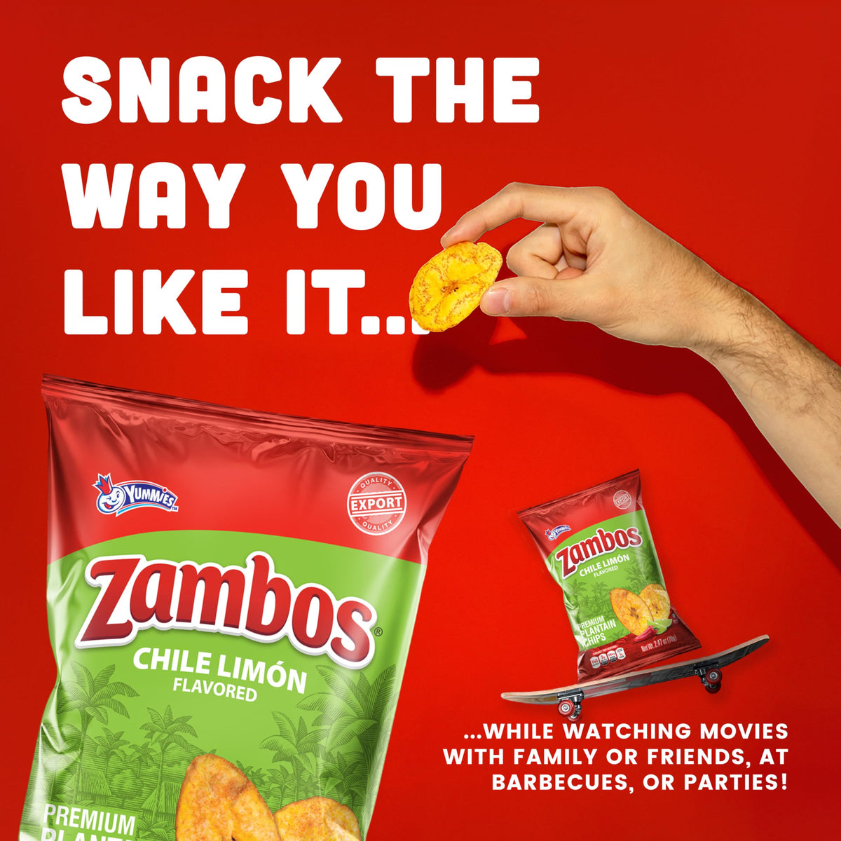 Zambos Chile Limón in lunchbox, convenient snack on the go.