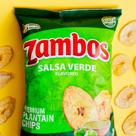 Brand packaging and Salsa Verde branding from Zambos.