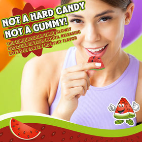 Zandiitas Watermelon Candy beside piñata decorations for festive gift ideas.