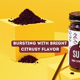 Z&Z Sumac ground spice rub suggests versatile seasoning for dishes.