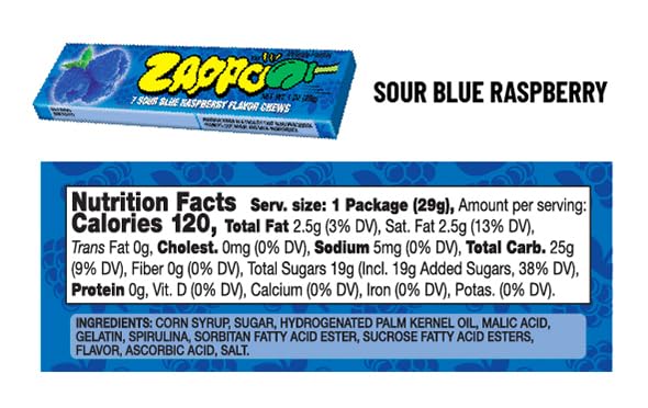 ZAPPO Sour Chews bulk display for concessions and events.