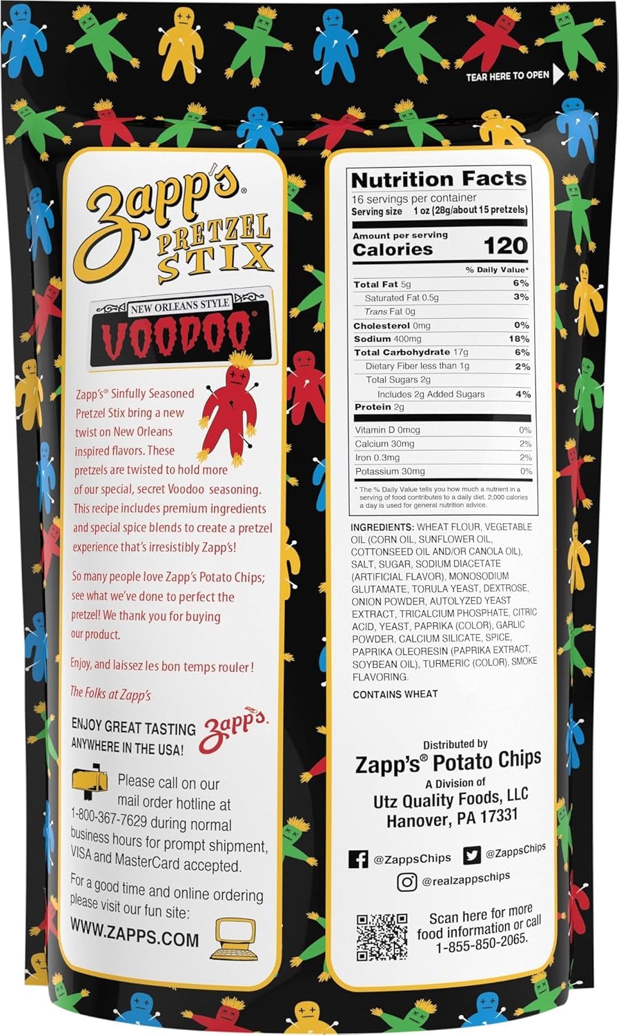 Zapp's Brand Pretzel Stix Voodoo and Honey Mustard flavor focus.