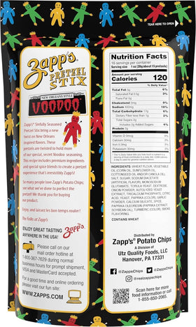 Zapp's Brand Pretzel Stix Voodoo and Honey Mustard flavor focus.