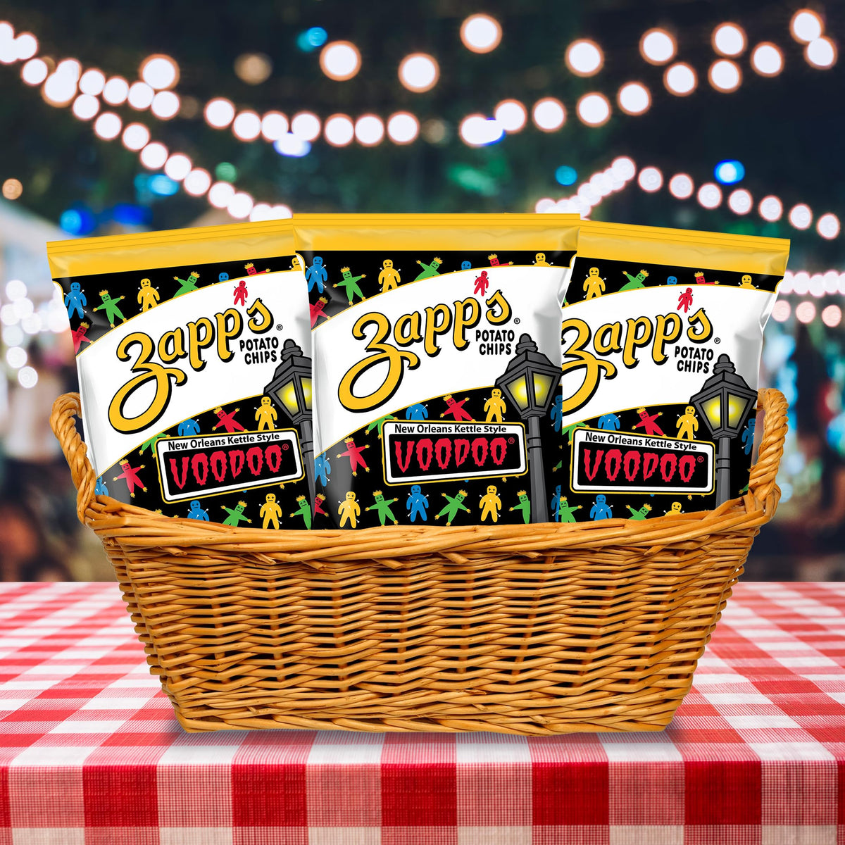 Zapp’s New Orleans Voodoo chips party-scene, great for picnics and movie nights.