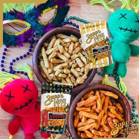 Zapp's Seasoned Pretzel Stix Variety Pack front view for packaging.