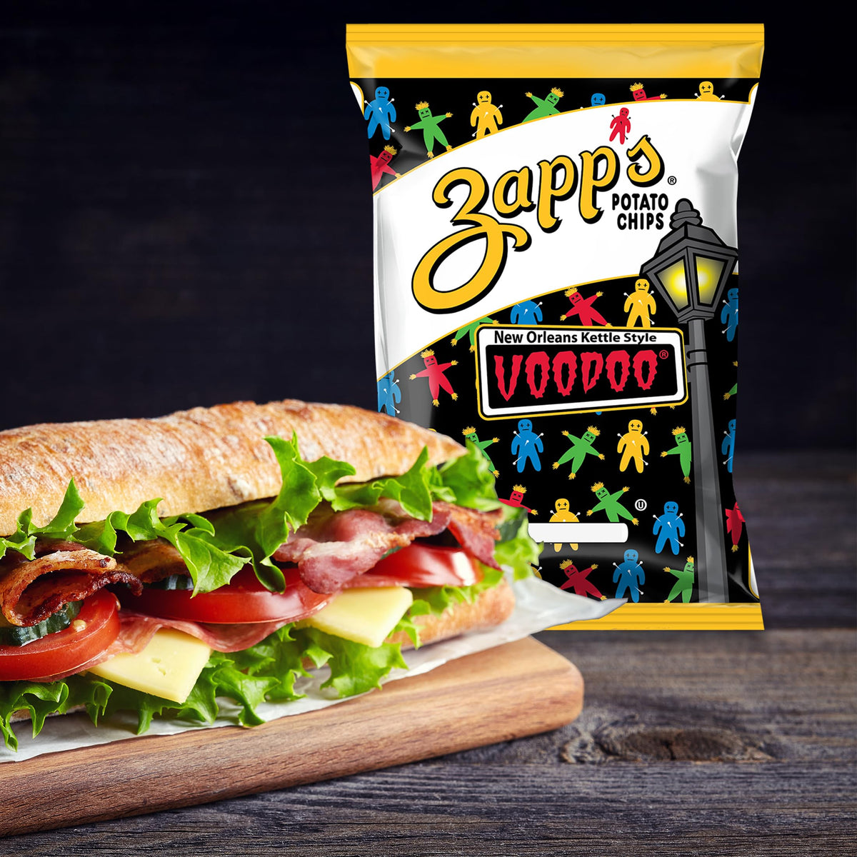 Zapp’s Hotter N’ Hot Jalapeño chips bag with fiery kick.
