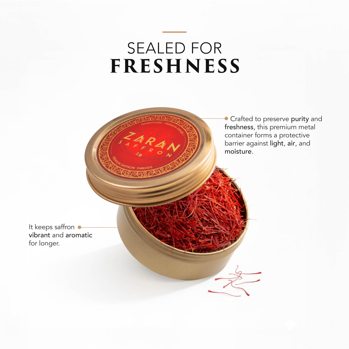 Zaran Saffron golden milk and tea infusion delivering warmth and fragrance.