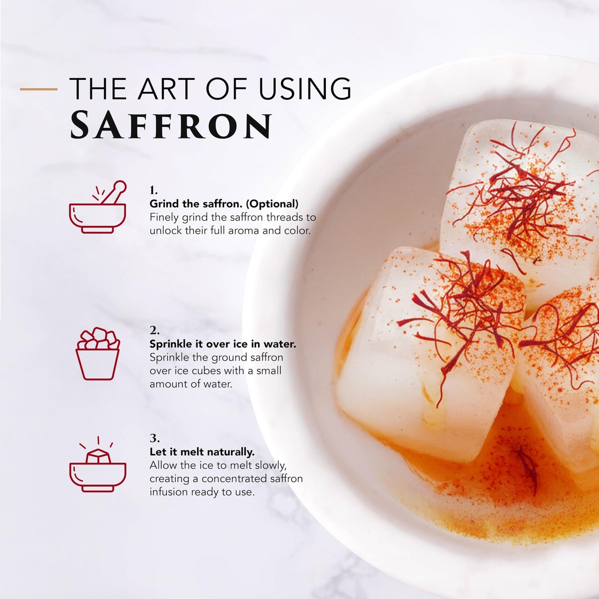 Zaran Saffron tea infusion in cup releasing delicate fragrance.