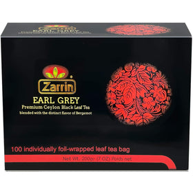 Zarrin Ceylon Earl Grey tea bags showcase premium bergamot aroma.