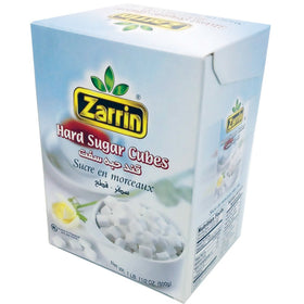 Zarrin hard sugar cubes close-up showing clear crystals for precise sweetness.