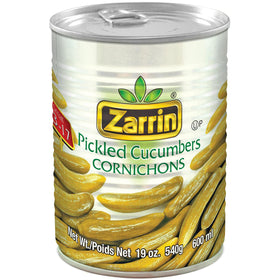 Zarrin Pickled Cornichons crisp closeup highlighting crunch and tanginess.
