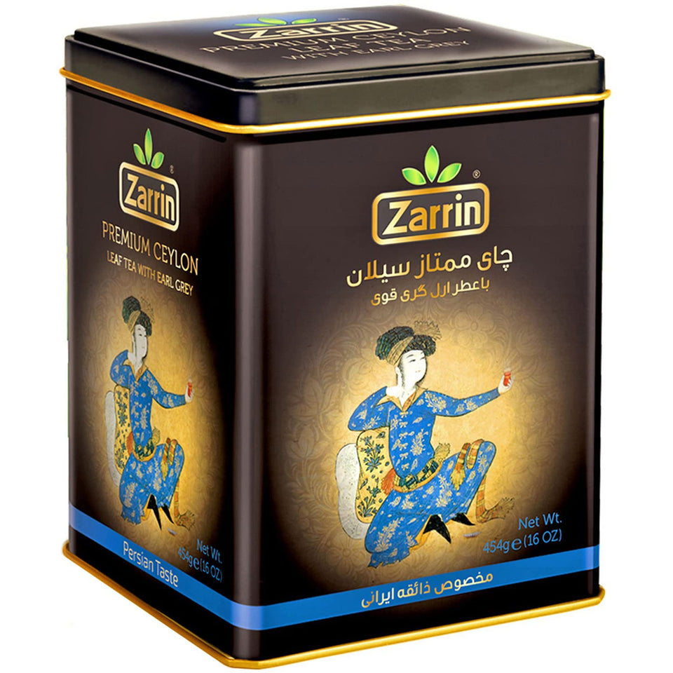 Zarrin premium Ceylon Earl Grey loose leaf tea for refined moments.