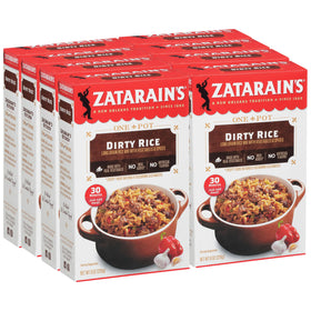 Zatarain's Dirty Rice pack 8oz front shows pantry-ready mix for easy Cajun meals.