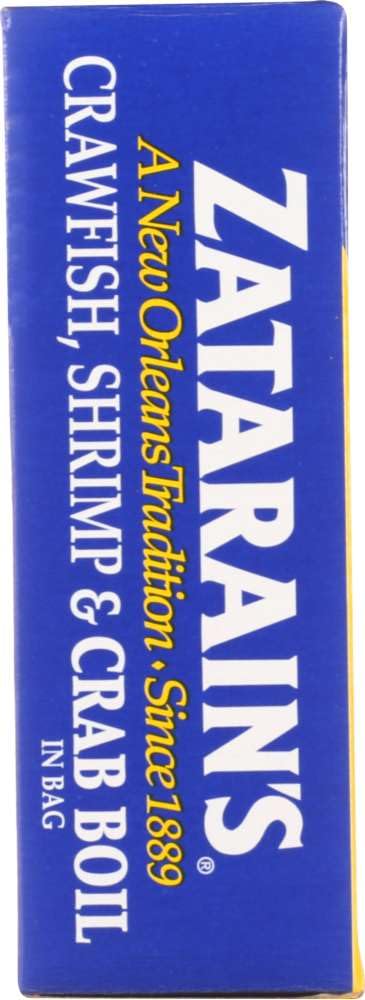 Zatarain's Dry Crab Boil spice blend enhances crawfish, shrimp, and crab boils.