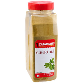 Zatarain's Gumbo Filé bottle pour for quick, rich Louisiana flavor.