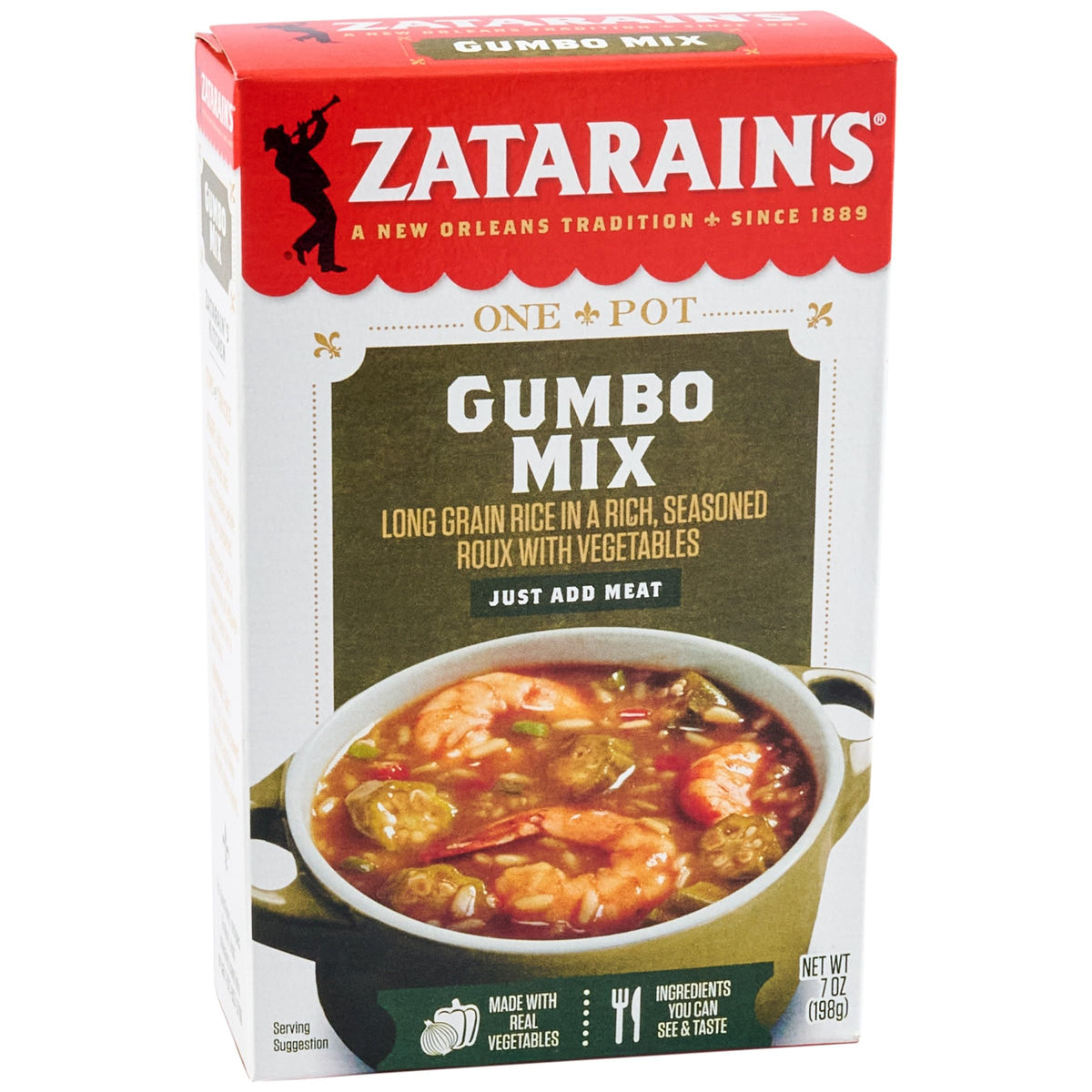 Zatarain's Gumbo Mix with cooked chicken for easy weeknight dinner
