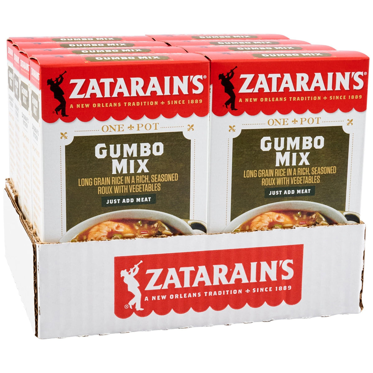 Zatarain's Gumbo Mix with roux and peppers for a rich base