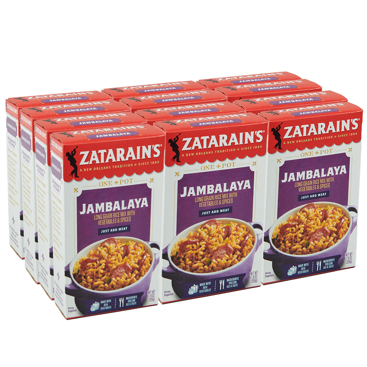 Zatarain's Jambalaya Rice Mix box ready for pantry