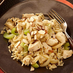 Zatarain's rice plated as a ready-to-serve side dish