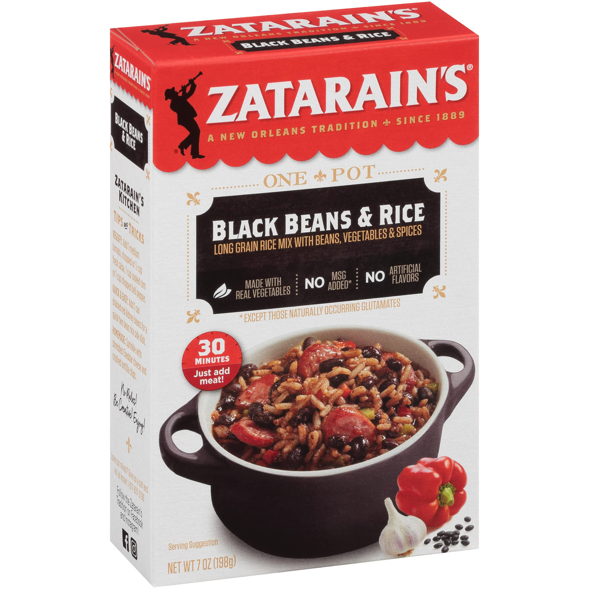 Zatarain's pre-cooked black beans in a bowl, quick heat for a fast meal.