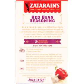 Measuring spoon with Zatarain's seasoning on a bright counter for quick flavor