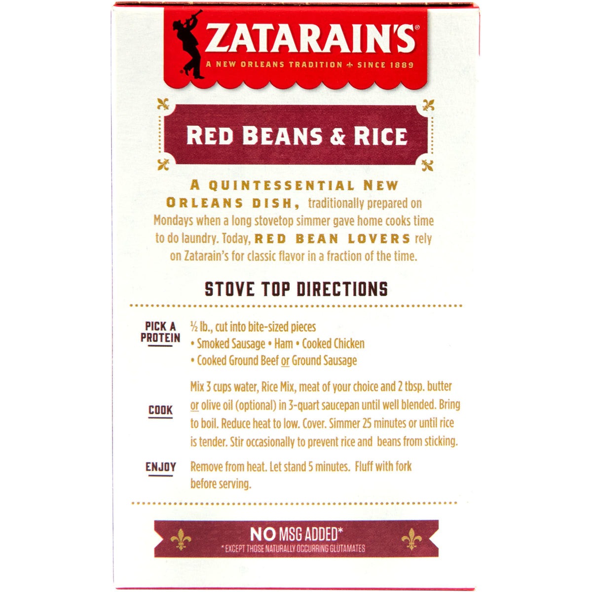 Zatarain's Red Beans & Rice meal setup on table for family dinner