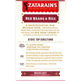 Zatarain's Red Beans & Rice meal setup on table for family dinner