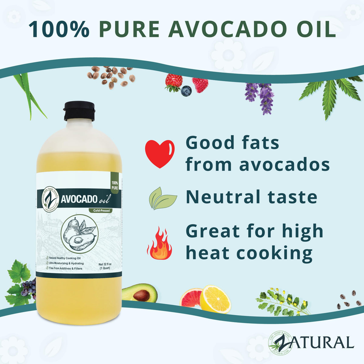 Zatural Avocado Oil skin care for moisturized, nourished skin