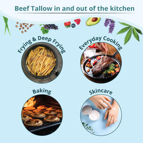 Zatural beef tallow used in skincare and balm making.