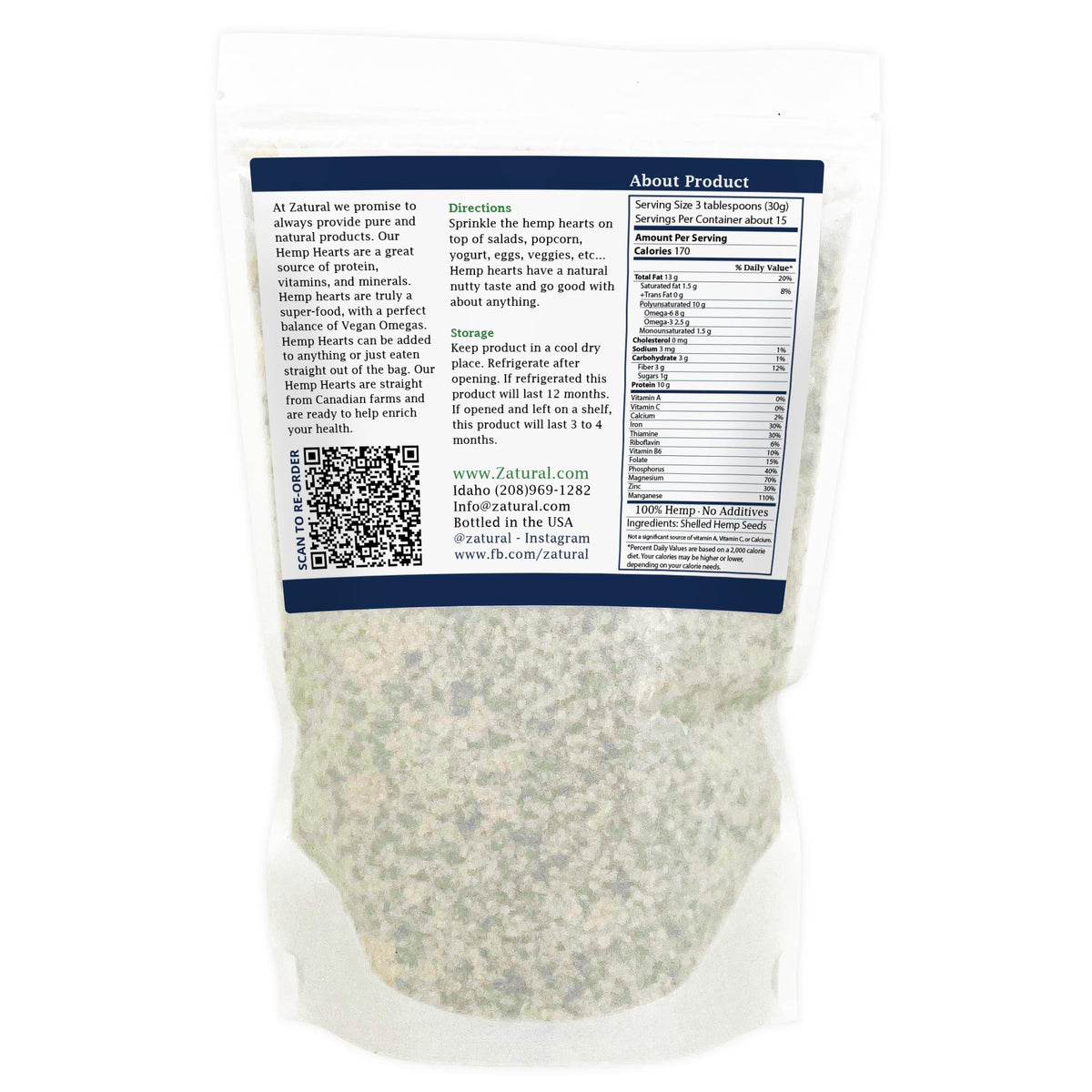 Zatural Hemp Hearts creamy texture close-up ideal for yogurt and oats
