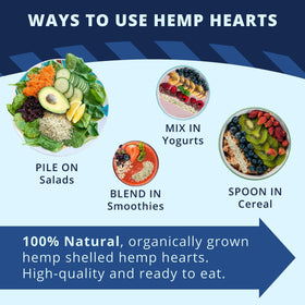 Zatural Hemp Hearts sprinkled on salad for crunch and plant protein