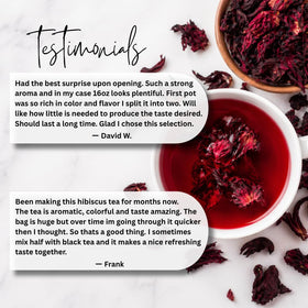 ZAVBE Hibiscus serving ideas with hot and iced tea.
