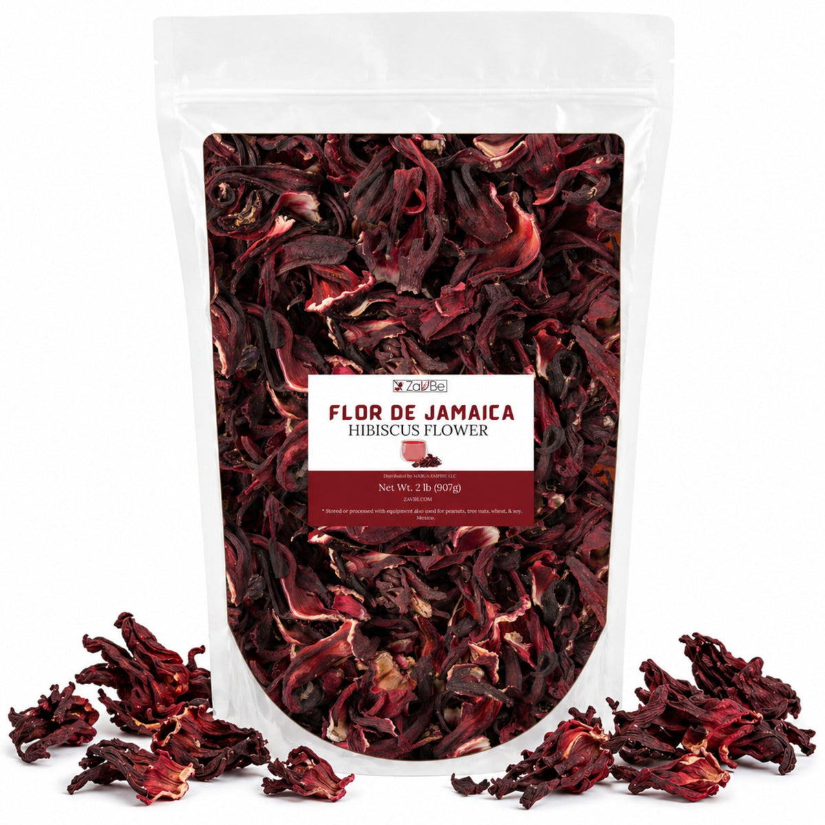 ZAVBE Hibiscus Tea loose-leaf close-up for vibrant brews.