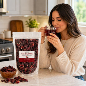 ZAVBE hot hibiscus tea infusion with bold cranberry-like notes