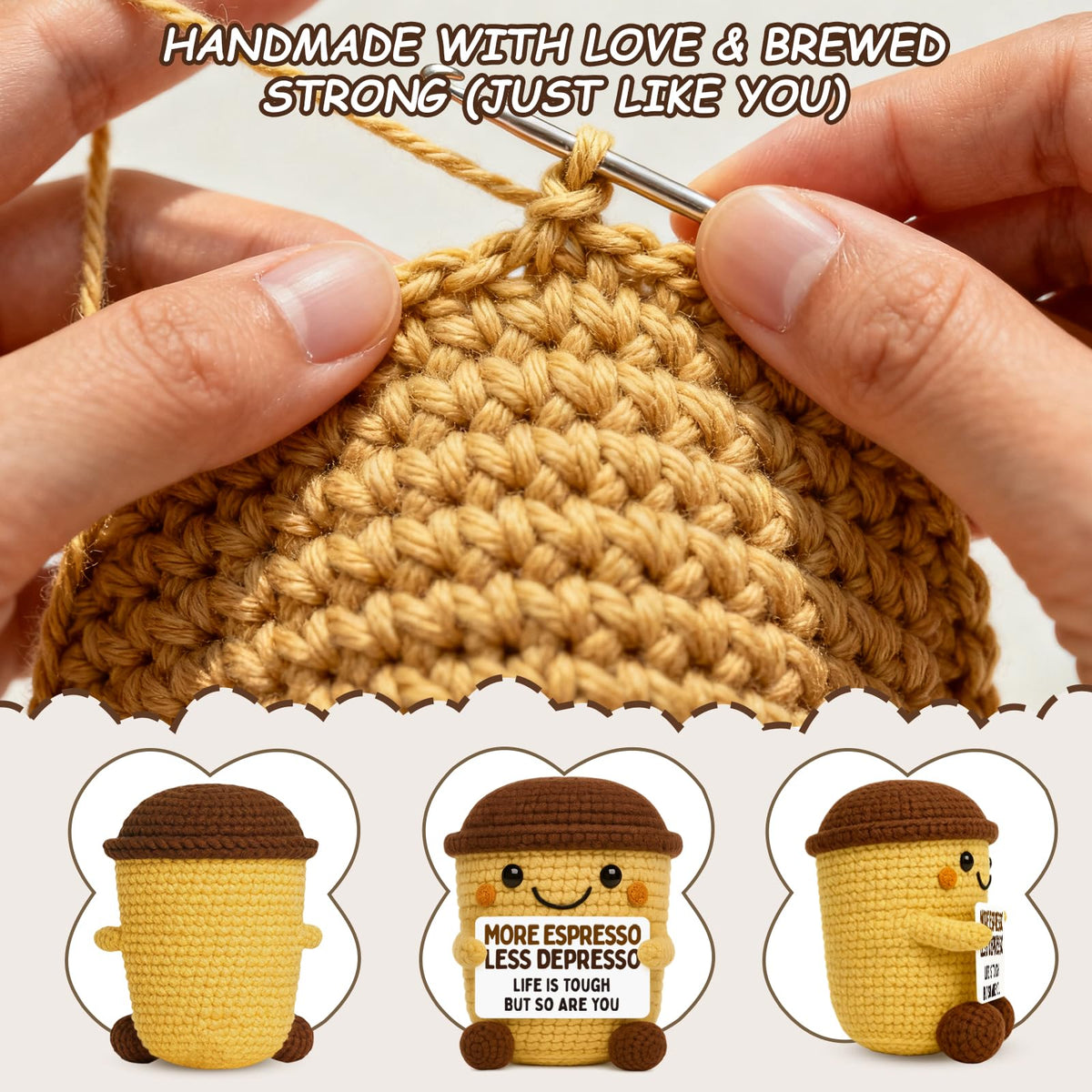 Zavvoolly get well soon crochet cup offering a thoughtful recovery gesture