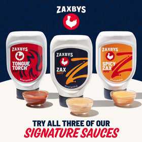 Zaxby’s Spicy sauce duo pack on the shelf.