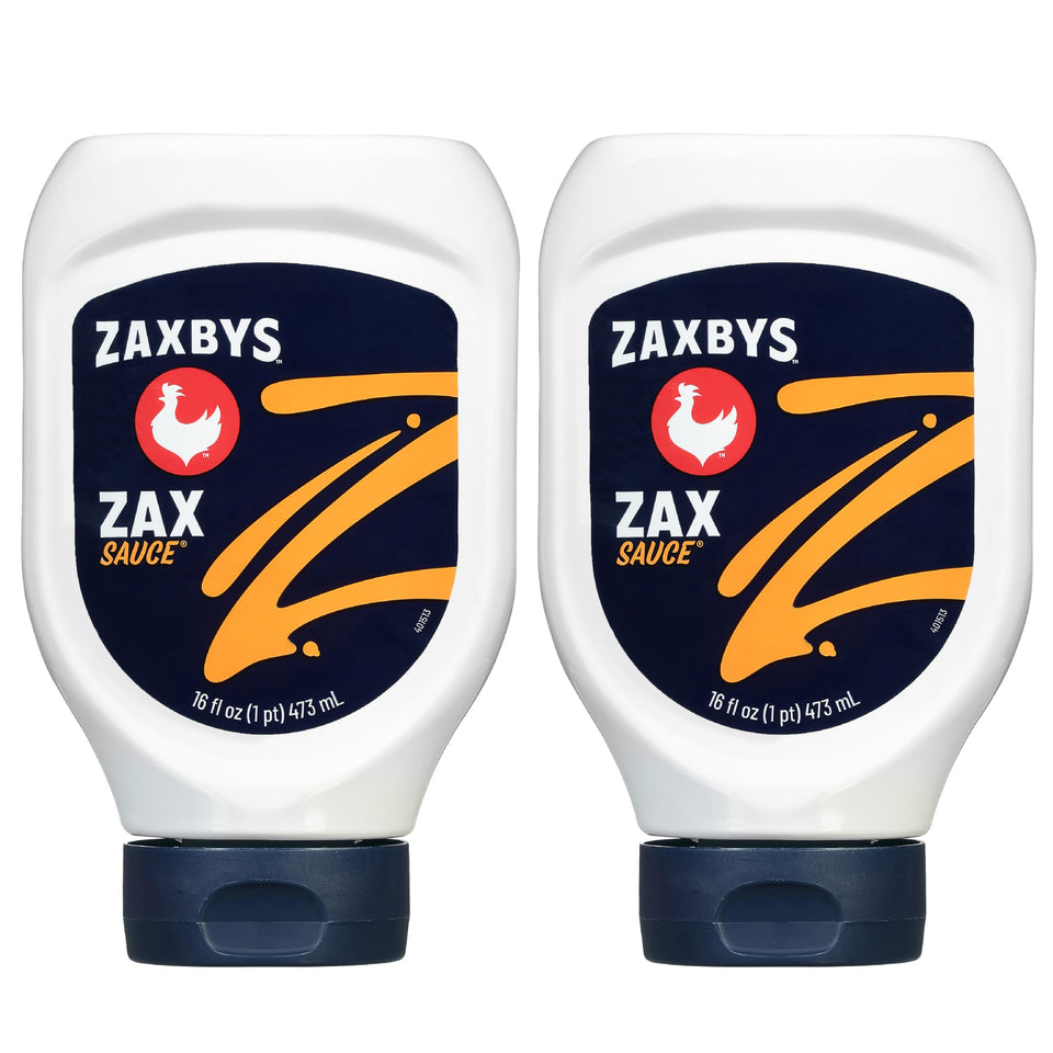 Zaxby's Zax Sauce bottle closeup, ideal for dipping fries and chicken.